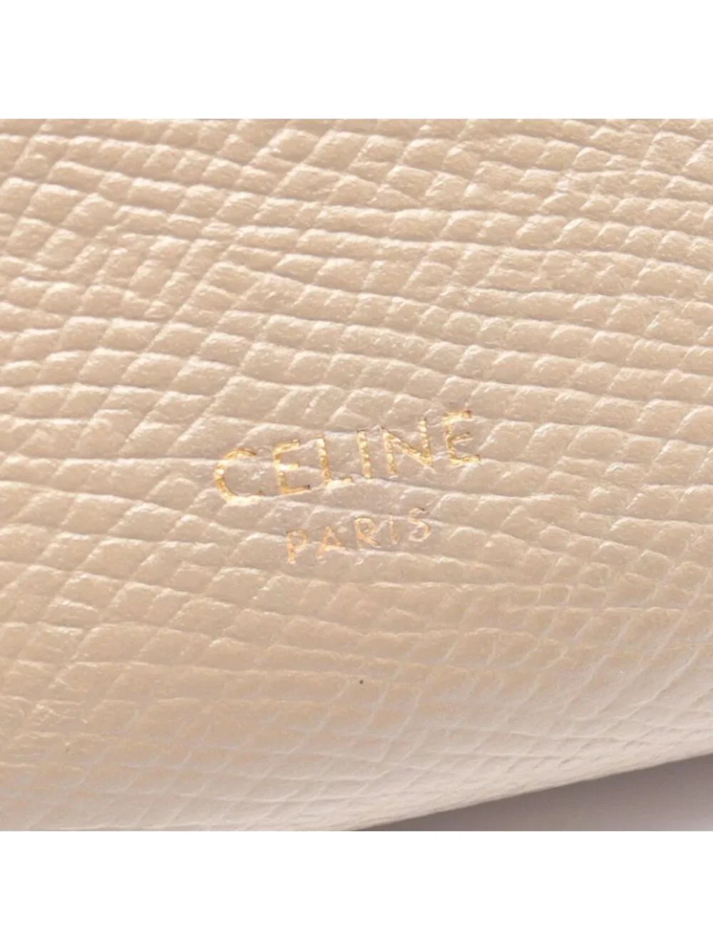 Celine Trifold Wallet Small Gray Beige Leather
